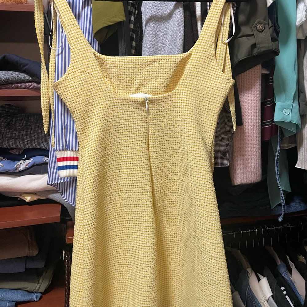 Zara Yellow Gingham Women's Dress - Picture 4 of 5